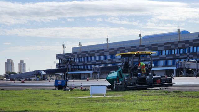 Obras no pátio